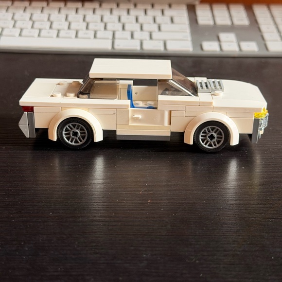 Lego White and Blue Building Block Car - Picture 7 of 7